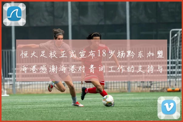 恒大足校正式宣布18岁杨黔东加盟海港感谢海港对青训工作的支持与认可